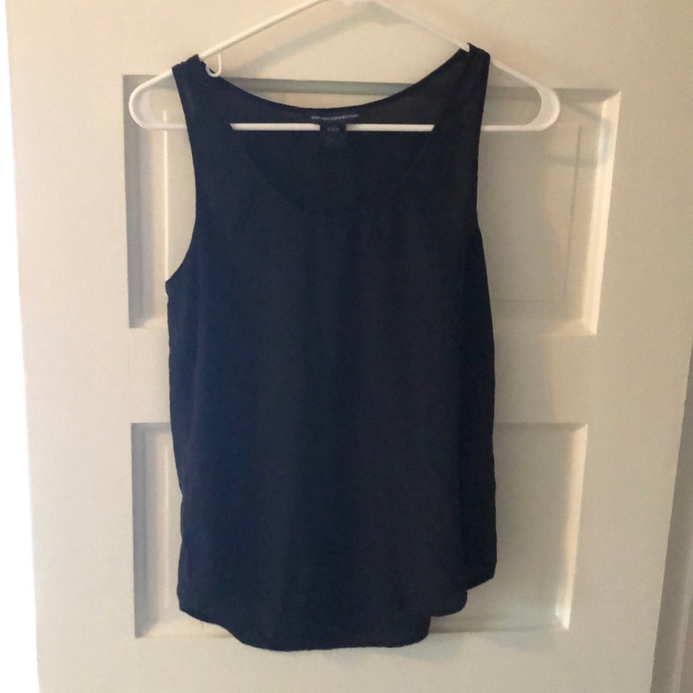 French Connection size 4 black 100% silk top.